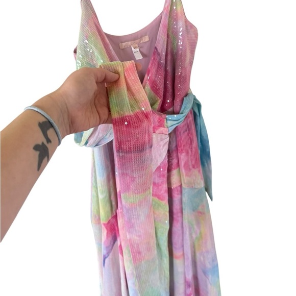 Hutch Alden Rainbow Sequin Maxi Wrap Dress - Picture 6 of 12